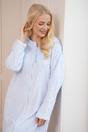 Light Blue Camille Lingerie Light Blue Supersoft Diamond Print Zip Up Housecoat, Image 5 of 5
