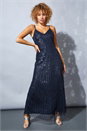 Navy Sequin Maxi Gown, Image 1 of 4