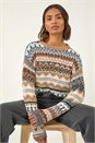 Biscuit Jacquard Soft Knit Jumper, Image 1 of 5