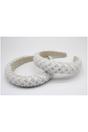 White White Pearl Lattice Style Headband, Image 1 of 2