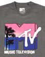 Grey MTV Logo Palm Tree Womens T-shirt, Image 4 of 4