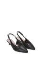 Black XY LONDON Black Slingback Kitten Heel Court Shoes With Pointed Toe, Image 5 of 6