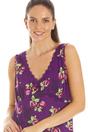 Purple Camille Lingerie Purple Floral Print Spandex Knee Length Chemise, Image 5 of 5