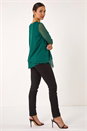 Green Burnout Double Asymmetric Hem Top, Image 3 of 5