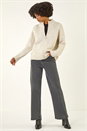 Light Grey Sequin Zip Knit Cardigan, Image 2 of 5