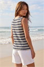 Black Stripe Stretch Vest Top, Image 3 of 4