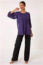 Purple Pleated Sleeve Hotfix Detail Top, Image 2 of 5