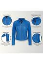 Blue Slim-Fit Leather Biker Jacket-Tulsa, Image 3 of 7