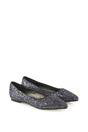 Black 'Rosalie' Statement Pointed Toe Flat Bridal Ballerina Pump Shoes, Image 3 of 5