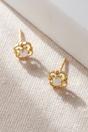 Gold Gold Plated Sterling Silver Floral Opal Studs, Image 1 of 3