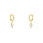 Gold Sterling Silver Triangle Pave Spike Hoop Earring, Image 1 of 1