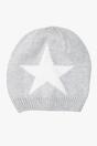 Light Grey Star Wool Blend Beanie Hat, Image 1 of 2