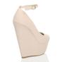 Pink High Wedge Heel Ankle Strap Platform Court Shoes, Image 4 of 5