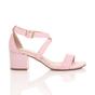 Light Pink AJVANI Light Pink Mid Block Heel Crossed Straps Sandals, Image 2 of 6