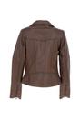 Brown 'Eva' Leather Biker Style Jacket Women Coat, Image 4 of 5