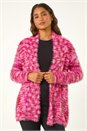 Pink Fluffy Longline Cosy Cardigan, Image 4 of 5
