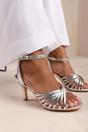 Silver Where's That From Silver 'Cyprus' Multi Cross Over Strap Mid Heels, Image 4 of 4