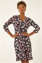 CORAL Floral Print Stretch Dress, Image 1 of 5