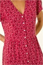 Red Petite Abstract Spot Midi Dress, Image 5 of 5