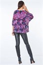Purple Paisley Print Chiffon Overlay Top, Image 3 of 5