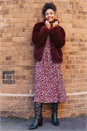 PINK Ditsy Floral Shirred Midi Dress, Image 7 of 7