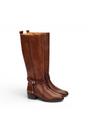 Brown Womens Leather Knee High Boots -W1U-9764, Image 2 of 6