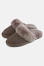 Taupe "Bracken Truffle" Sheepskin and Suede Slippers, Image 2 of 2