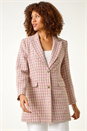 Pink Check Single Breasted Boucle Jacket, Image 4 of 5