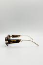 Brown SVNX Brown Oval Metal Detail Sunglasses In Tortoiseshell, Image 4 of 4