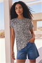 Black Spot Print Jersey Back Top, Image 1 of 4
