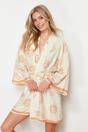 Multi Women's Viscose Woven Dressing Gown, Image 1 of 3