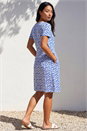 Blue Ditsy Floral Pocket Stretch Dress, Image 3 of 4