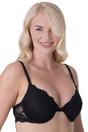 Black Floral Lace Padded Underwired Bra, Image 5 of 5