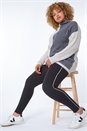 Black Curve Stripe Fleece Lined Leggings , Image 1 of 5