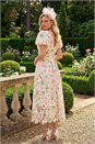 Ivory  Floral Crochet Lace Midi Dress, Image 3 of 4