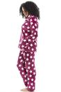 Burgundy Camille Lingerie Burgundy White Star Print Pyjama Set, Image 4 of 5