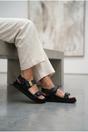 Black iKrush Black Saoirse Geometric Print Flatform Sandals, Image 4 of 5
