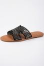 Black Cordelia Mirrored Disc Embellished H Sandals, Image 1 of 5