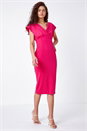 Pink Cross Front Midi Dress, Image 1 of 5