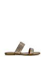 Gold 'Lucy' Slip On Flat Cork Slider Mules, Image 1 of 5