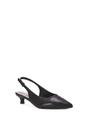 Black XY LONDON Black Slingback Kitten Heel Court Shoes With Pointed Toe, Image 2 of 6