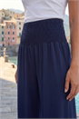 Navy  Petite Shirred Wide Leg Stretch Trouser , Image 4 of 4