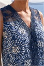 Navy  Tie Dye Lace Detail Vest, Image 4 of 4
