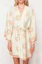 Multi Women's Viscose Woven Dressing Gown, Image 2 of 3