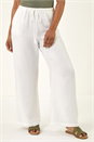White Petite Pull On Woven Trouser, Image 4 of 5