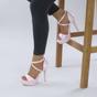Light Pink AJVANI Light Pink High Heel Crossed Straps Platform Sandals, Image 5 of 6