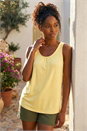 Light Yellow Stretch Jersey Vest Top, Image 1 of 4