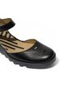 Black Womens Durable Wedge Sandals-BISO305FLY, Image 5 of 5