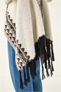 Ivory  Fluffy Fringe Poncho, Image 5 of 5