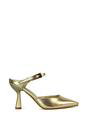 Gold XY LONDON Gold 'Daisy-May' High Heel Mules With Pointed Toe, Image 1 of 6